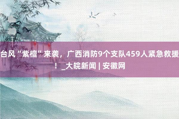 台风“紫檀”来袭，广西消防9个支队459人紧急救援！_大皖新闻 | 安徽网