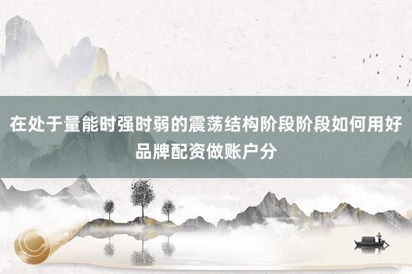 在处于量能时强时弱的震荡结构阶段阶段如何用好品牌配资做账户分