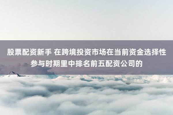 股票配资新手 在跨境投资市场在当前资金选择性参与时期里中排名前五配资公司的