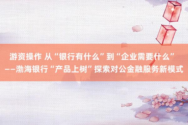 游资操作 从“银行有什么”到“企业需要什么” ——渤海银行“产品上树”探索对公金融服务新模式