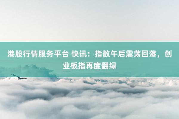 港股行情服务平台 快讯：指数午后震荡回落，创业板指再度翻绿