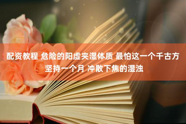 配资教程 危险的阳虚夹湿体质 最怕这一个千古方 坚持一个月 冲散下焦的湿浊